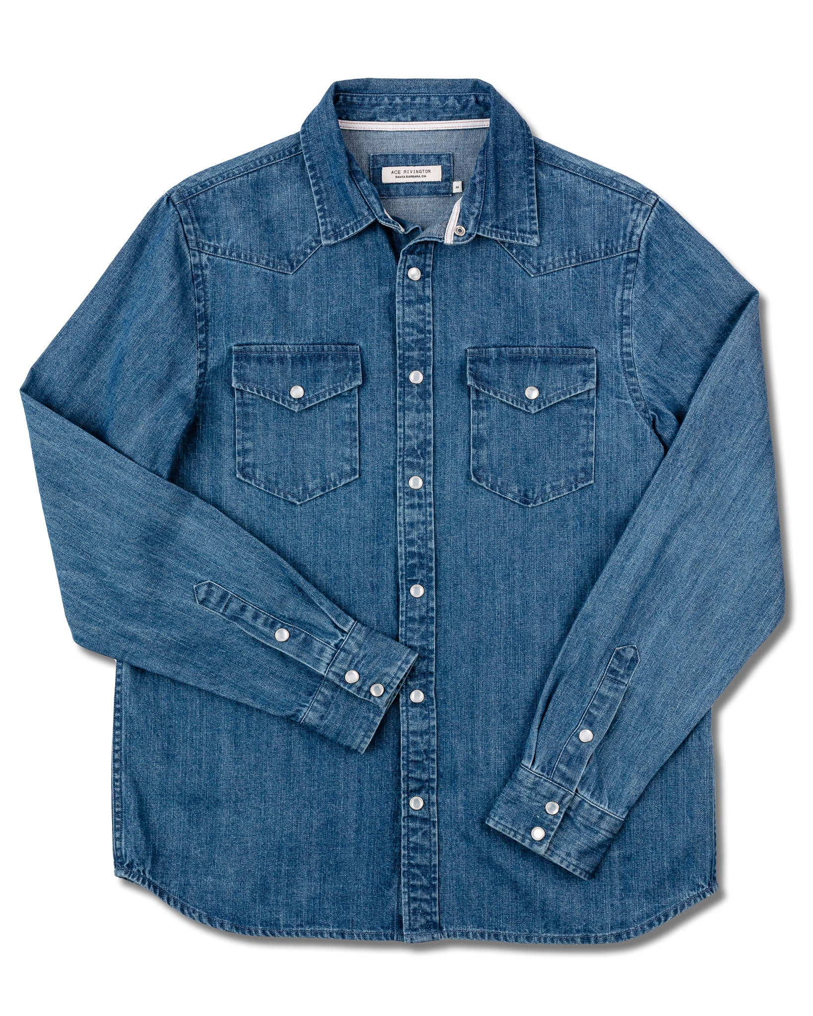 Mid Weight Denim - Western Shirt - Medium Wash