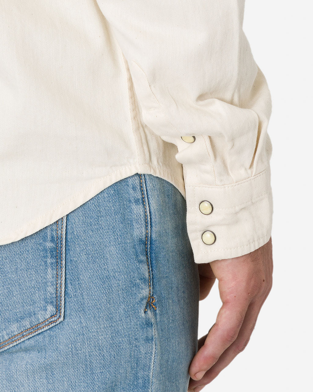 Mid Weight Denim - Western Shirt - Ecru Rinse