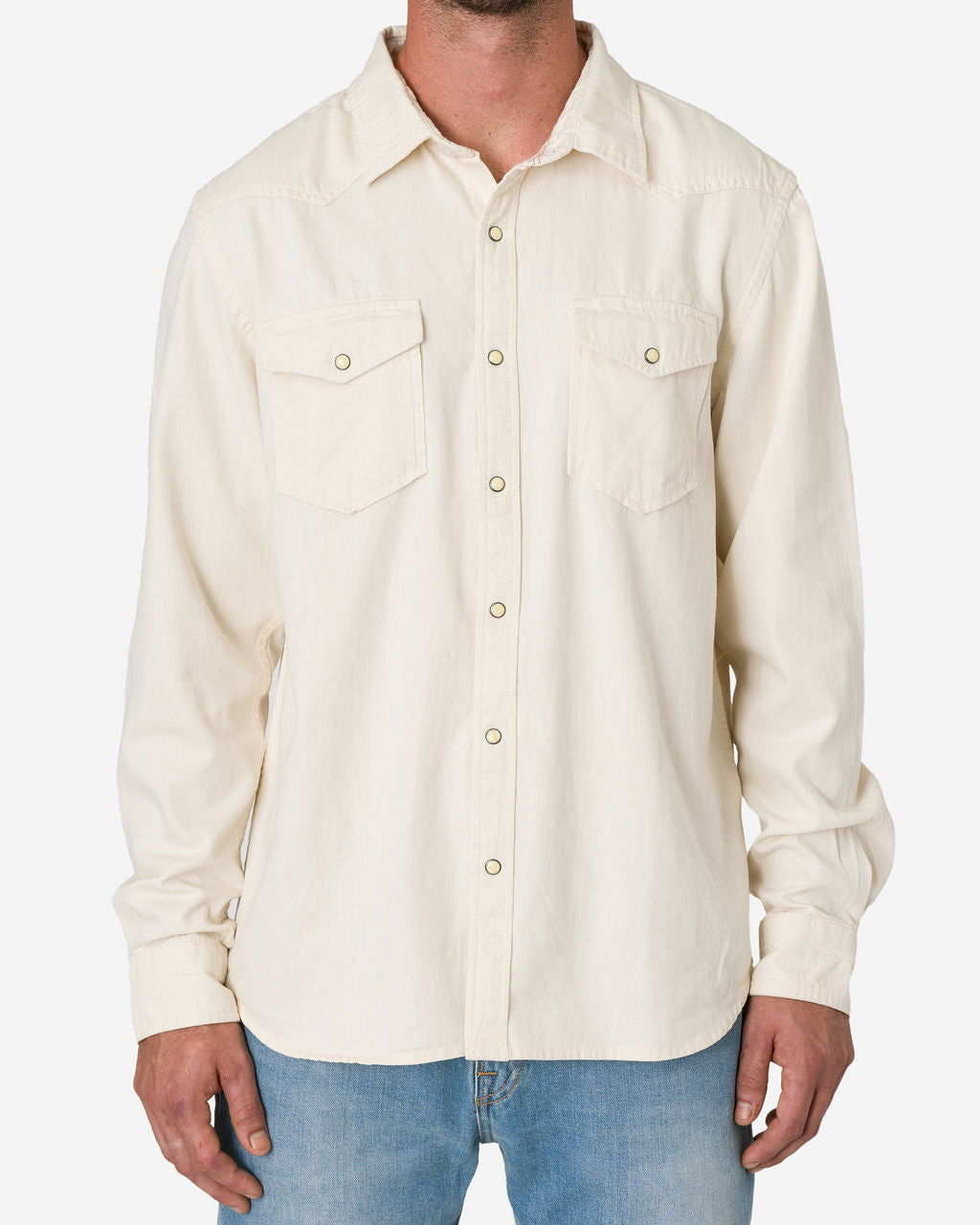 Mid Weight Denim - Western Shirt - Ecru Rinse