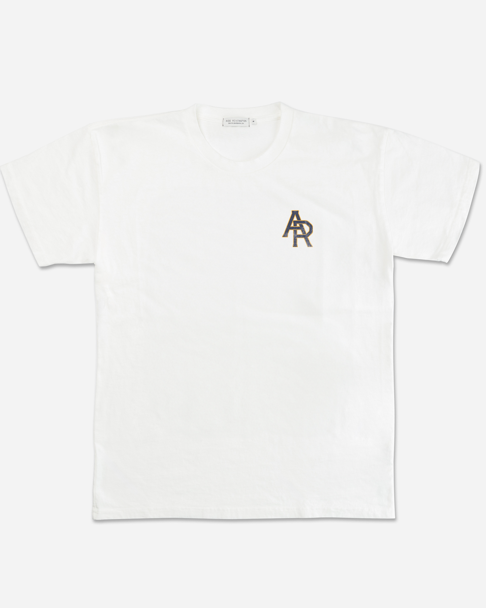 Heavy Tee - Crewneck SS - Record White color by Ace Rivington, featuring a small 'AR' logo on the left chest area.