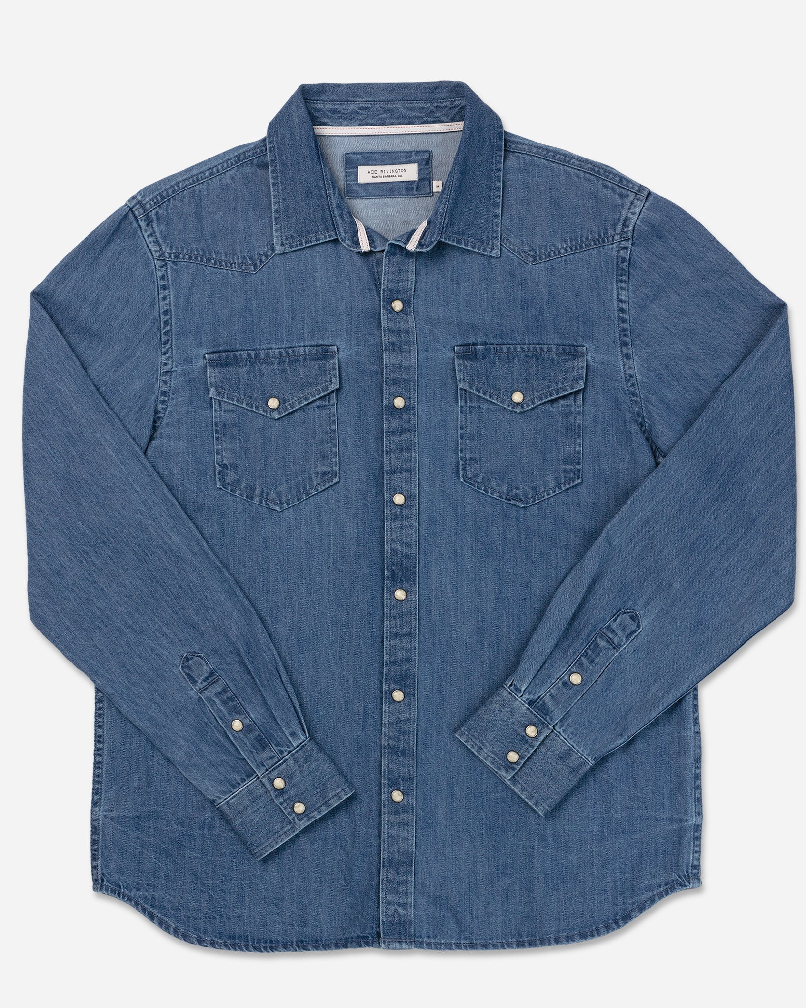 Mid Weight Denim - Western Shirt - Medium Wash