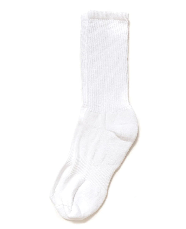 A pair of white Ace Rivington Mil-Spec Sport Sock displayed against a plain white background. The sock features a ribbed texture along the calf and a smooth, cushioned footbed. The design is simple and functional, suitable for athletic or casual wear.